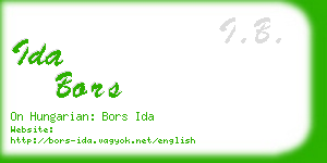 ida bors business card